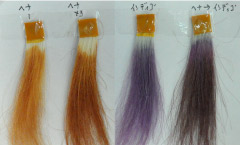 オレンジとインディゴを混ぜて色を作る