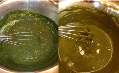 天然のヘナは、20分程の染めでは黒にはならない